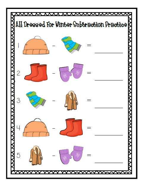 FREE "All Dressed For Winter!" Math Center Activities