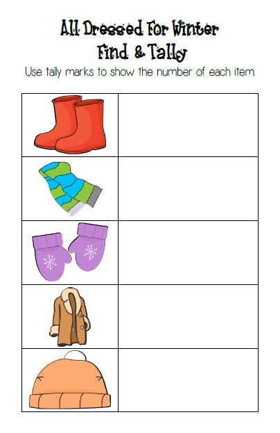 FREE "All Dressed For Winter!" Math Center Activities