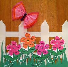 Word Family Flower Garden - Interactive Literacy Bulletin Board Idea