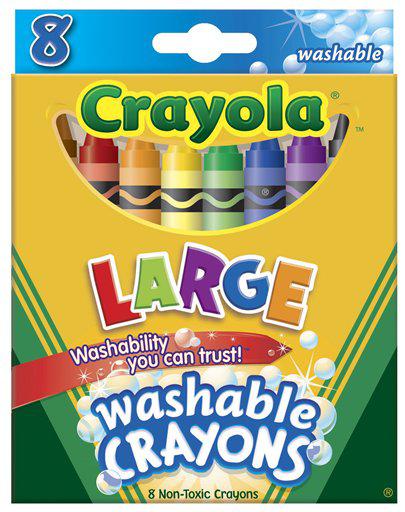 Crayola Crayons, Washable, Large, 8 crayons