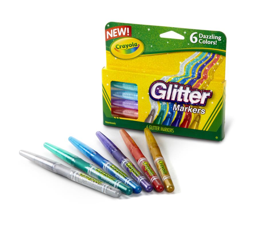 Crayola Glitter Markers, 6 Colors