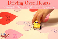 Valentine's Day Literacy Center - Driving Over Hearts