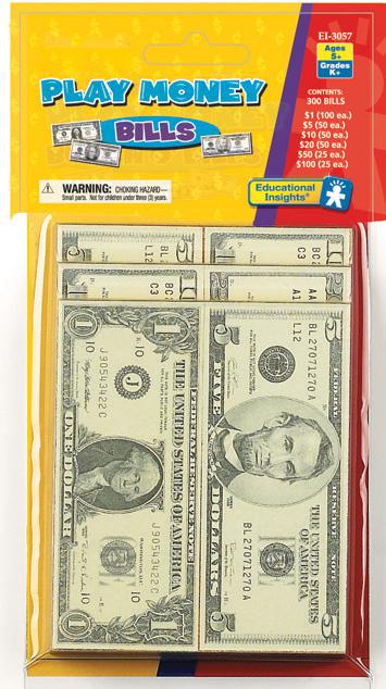 Lets Pretend Play Money - Bills