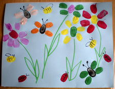 Fingerprint Flowers & Bugs - Early Childhood Art Idea!