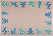 Frisky Friends© Kid's Play Room Rug, 5'4" x 7'8" Rectangle Blue
