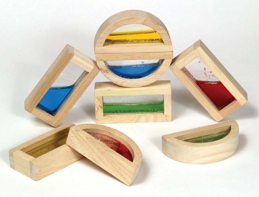 Rainbow Blocks Shimmering Water
