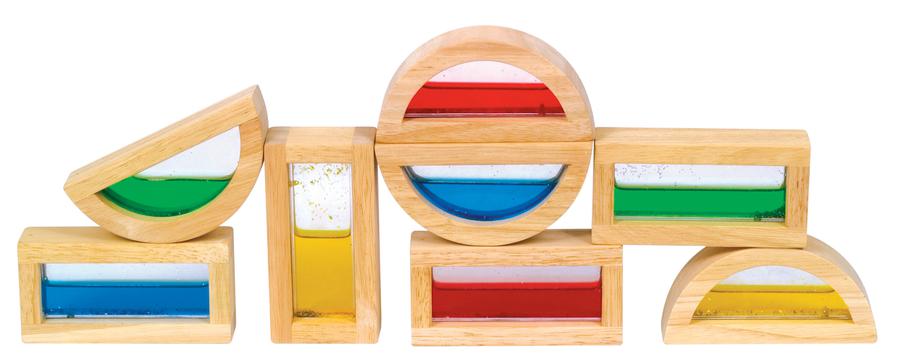 Rainbow Blocks Shimmering Water