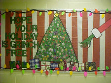 Grinch Inspired Christmas Bulletin Board Idea