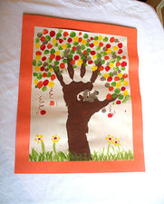 Fall Fingerpainting - Create an Autumn Tree