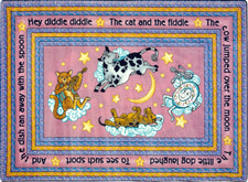 Hey Diddle Diddle© Kid's Play Room Rug, 3'10" x 5'4"  Oval Pink
