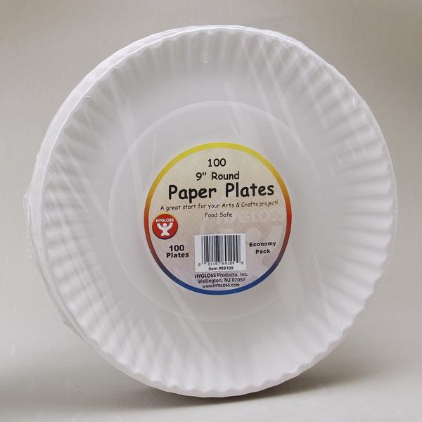 Paper Plates 9 Inch, 100 Pack