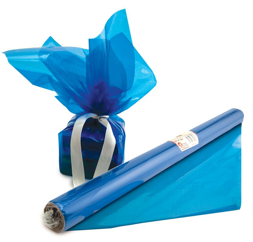 Cello Wrap Roll, 20" x 12.5' Blue