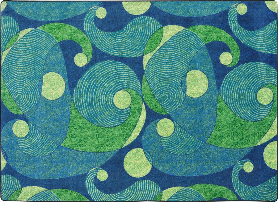 Jazzy© Classroom Rug, 3'10" x 5'4" Rectangle Blue/Teal