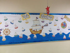 "Math Adventures!" Interactive Nautical Themed Bulletin Board