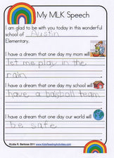 MLK Day Writing Prompt - I Have A Dream...
