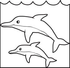 Mom and Baby Dolphin Coloring Page