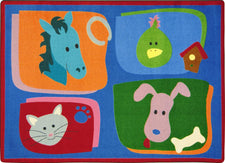 My Favorite Animals© Kid's Play Room Rug, 3'10" x 5'4" Rectangle