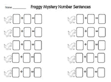Mystery Frog Number Sentences - Fact Family Practice FREEbie
