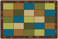 Nature's Colors Alphabet Classroom Circle Time Rug, 6' x 9' Rectangle (seats 25)