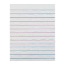 Pacon Zaner-Bloser&trade; Broken Midline Sulphite Paper, 1/2" Ruled Short Way, Grade 3