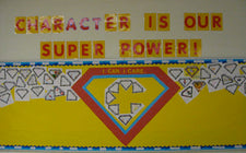 Character is Our Super Power! - Character Week & Halloween Bulletin Board