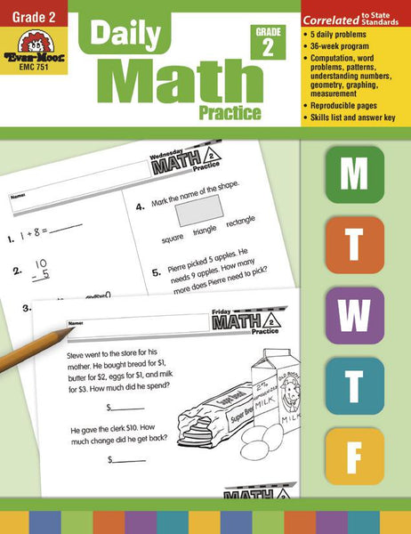 Evan-Moor Daily Math Practice, Grade 2 | EMC751 – SupplyMe