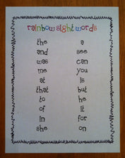 Literacy Center Activities: Rainbow Sight Words