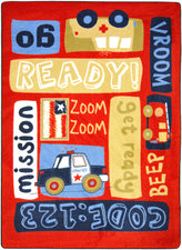 Ready, Set, Go!© Kid's Play Room Rug, 3'10" x 5'4" Rectangle