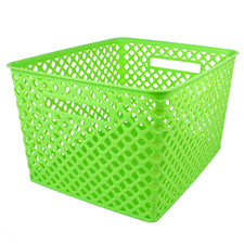 Large Woven Basket, Lime Green
