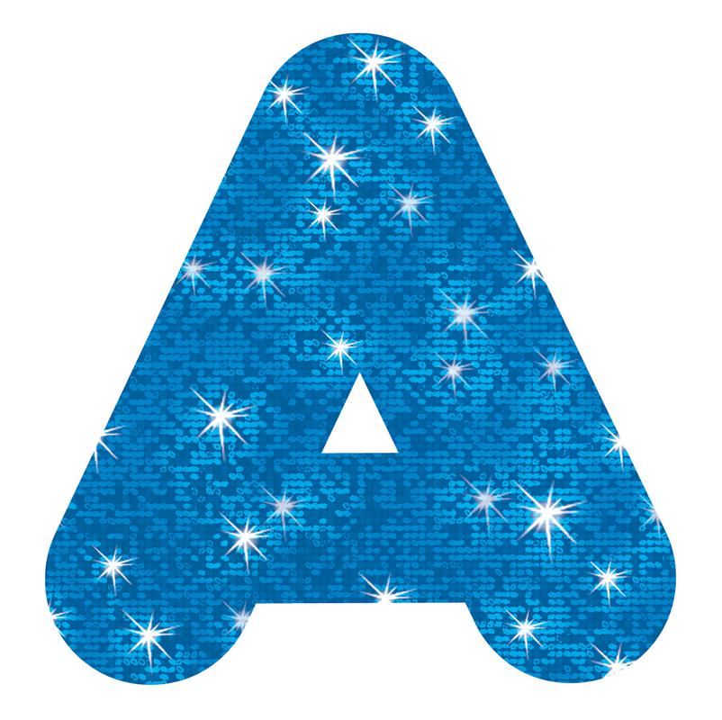 Blue Sparkle 4-Inch Casual Uppercase Ready Letters®