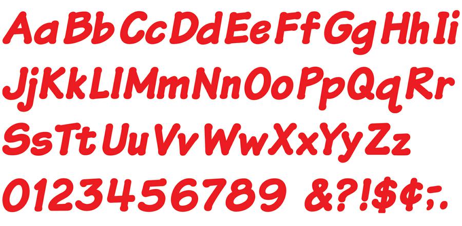 Red 4-Inch Italic Uppercase/Lowercase Combo Ready Letters®