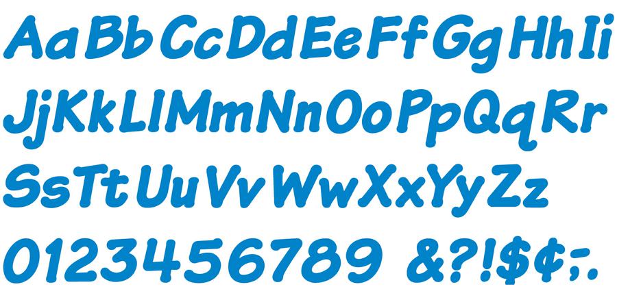 Blue 4-Inch Italic Uppercase/Lowercase Combo Ready Letters®