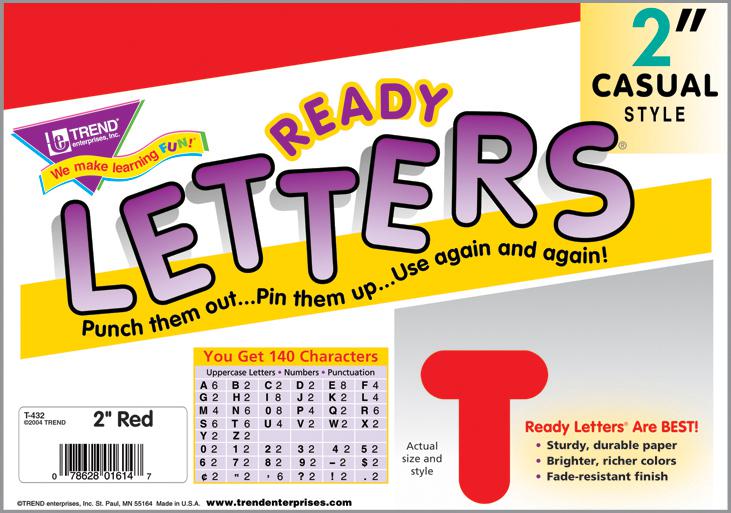 Red 2-Inch Casual Uppercase Ready Letters®