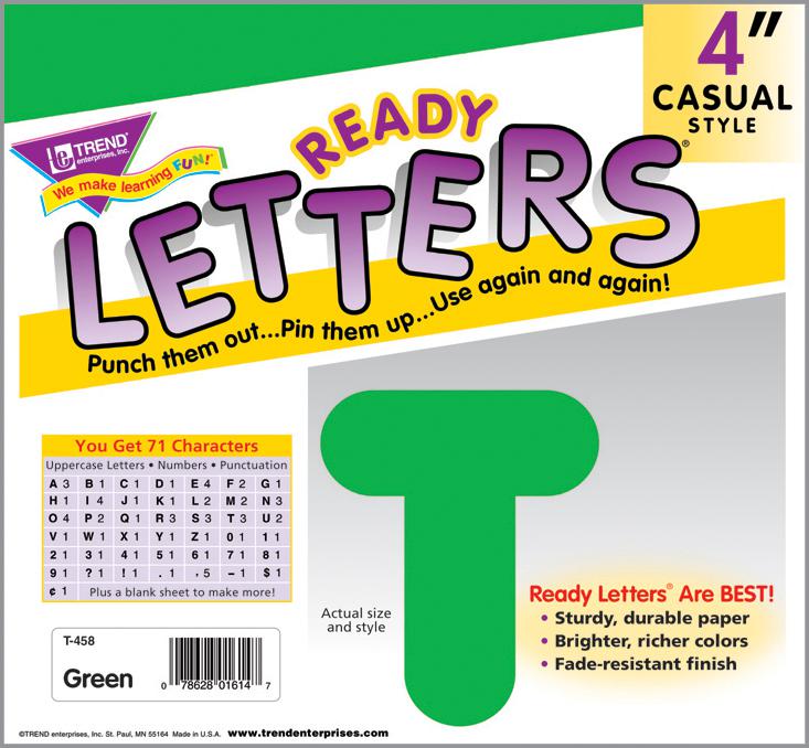 Green 4-Inch Casual Uppercase Ready Letters®