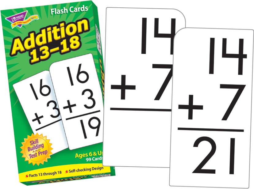 Addition 13-18 Skill Drill Flash Cards