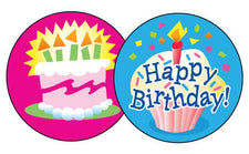 Happy Birthday/Vanilla Stinky Stickers®–Large Round