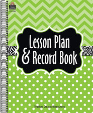 Lime Chevron and Dots Lesson Plan & Record Book