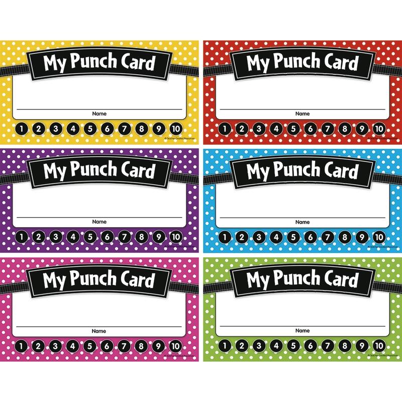 Teacher Created Resources Polka Dots Punch Cards