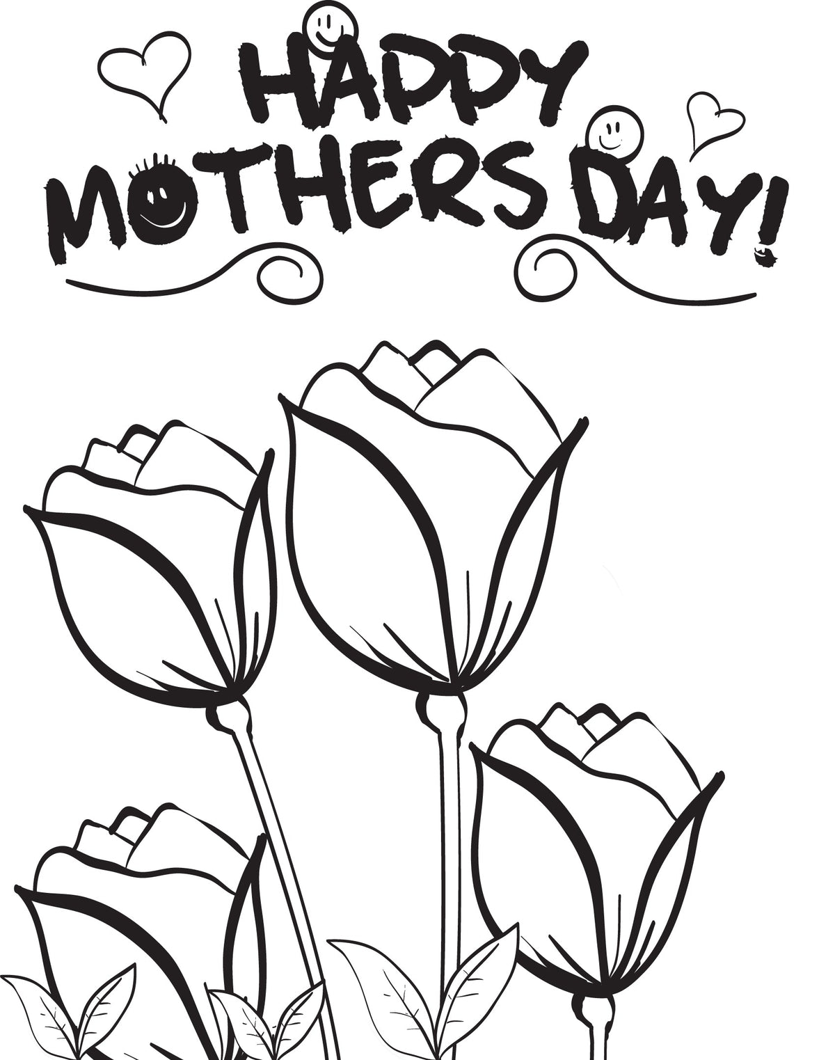 Mother's Day Flowers Coloring Page #3