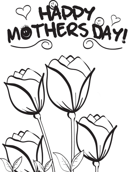 Mother's Day Flowers Coloring Page #3