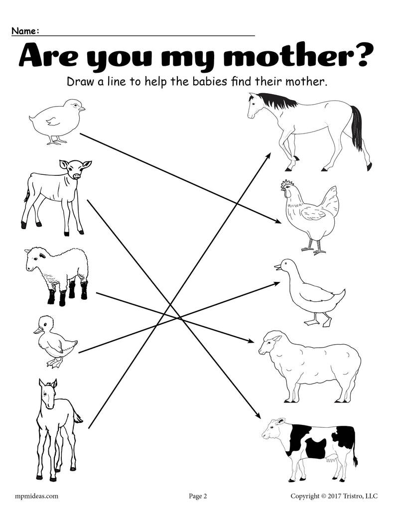Printable Animal Matching Worksheet!