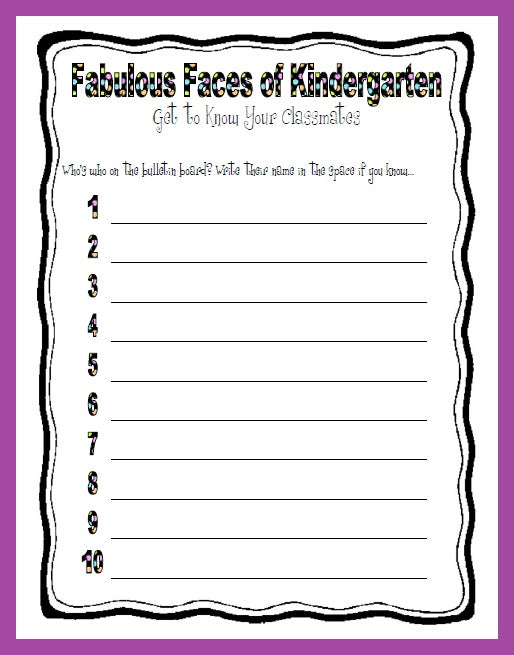 "Fabulous Faces!" - Interactive Back To School Bulletin Board Idea
