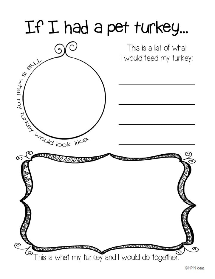If I Had A Pet Turkey... - Thanksgiving Activity & Bulletin Board