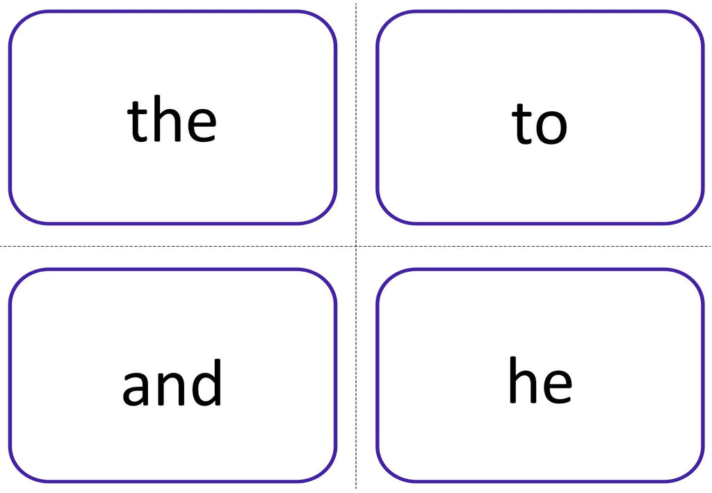 Sight Word Flash Cards