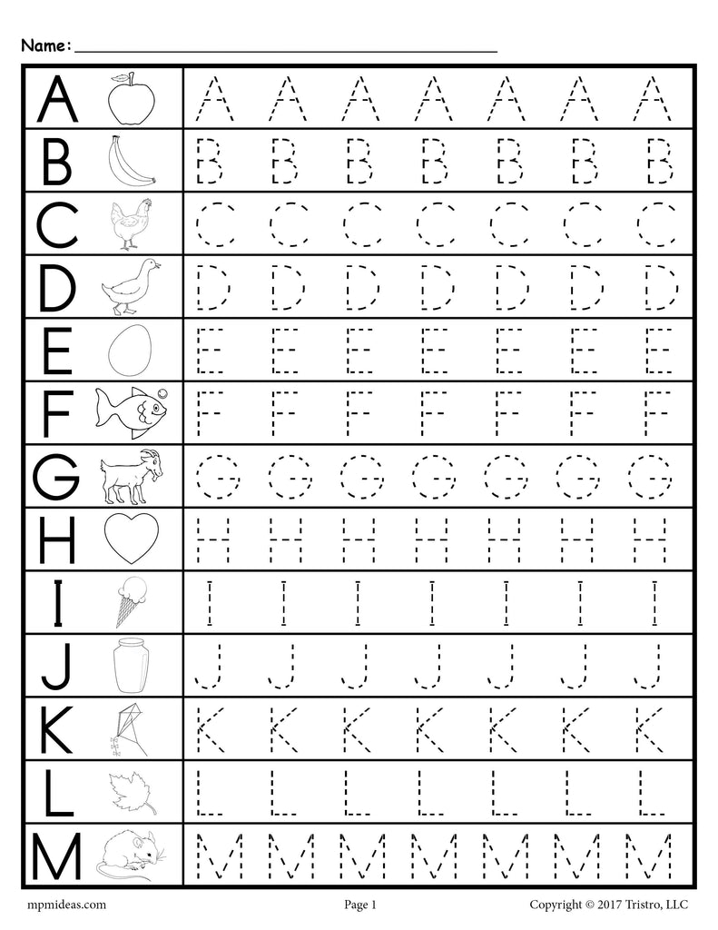 FREE Uppercase Letter Tracing Worksheets!