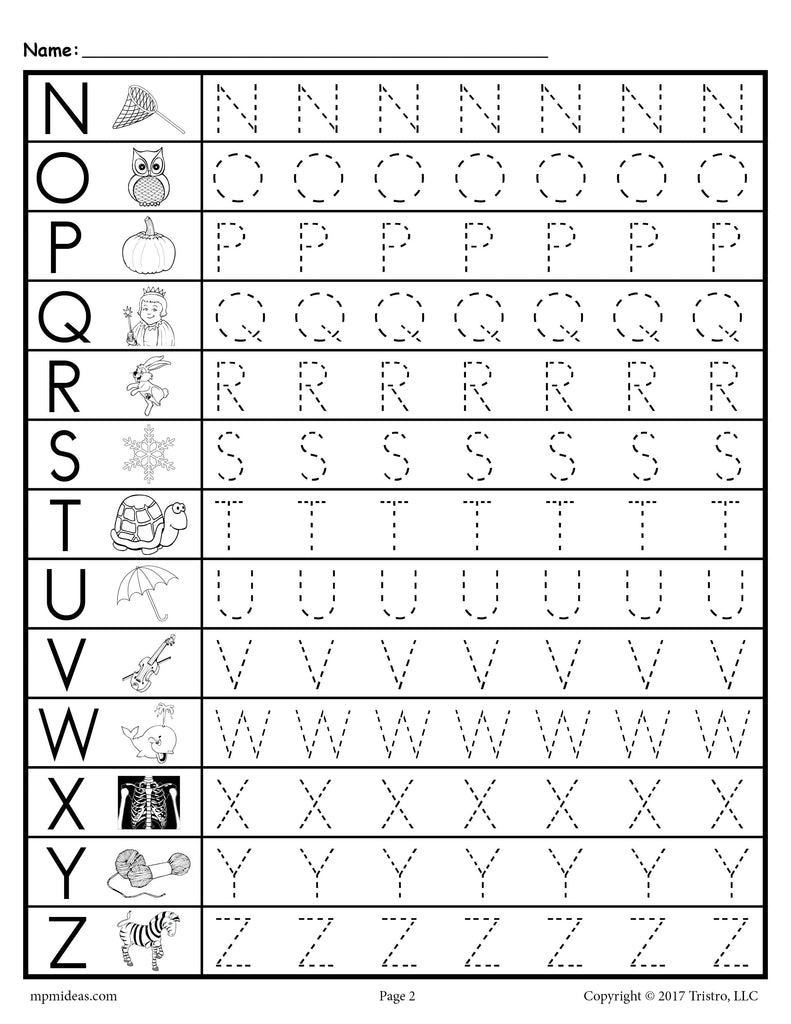 Uppercase Letter Tracing Worksheets! A-Z