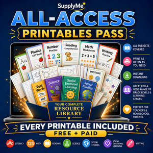 Includes every printable — free + paid.