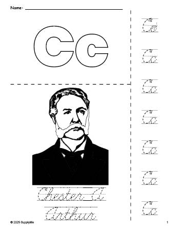FREE Printable Chester A Arthur Presidents' Day Coloring Page and ...