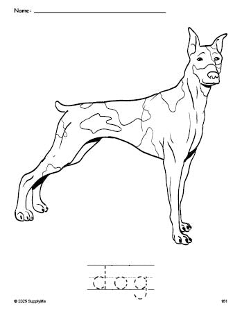 Dog Prinatble Color Worksheet.pdf FREE Printable Dog Coloring Page and Word Tracing Worksheet, Perfect ...
