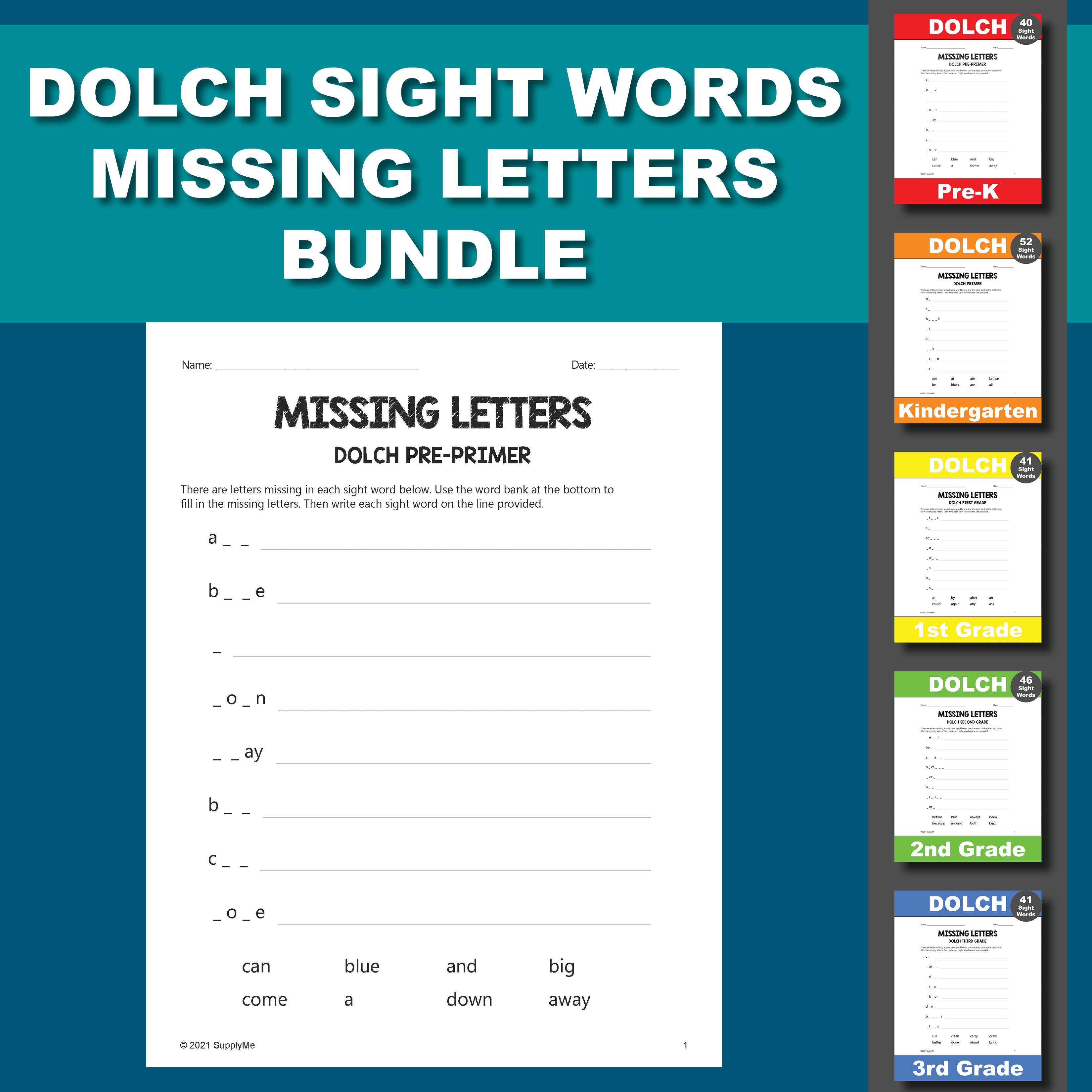 Dolch Lettering Dolch Sight Words Handwriting Worksheets